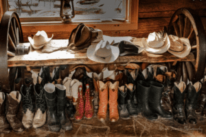 Cowboy boots and hats